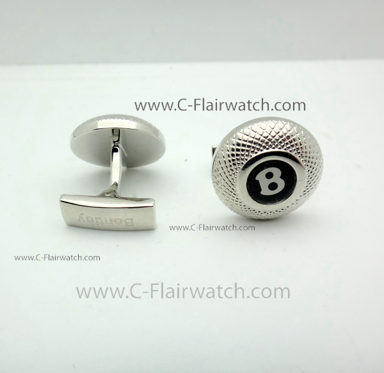 Best Copy Breitling Bentley Stainless Steel Silver Cufflinks